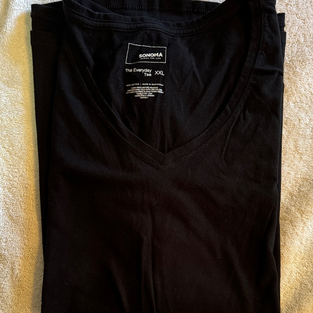 Sonoma Classic Black V-Neck Tee XXL